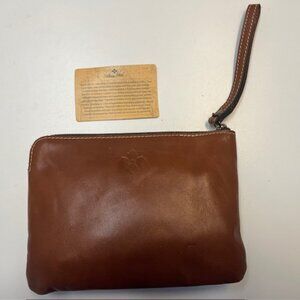 Patricia Nash Tan Cassini Clutch Wristlet British Tan Leather 6" x 9" P34901